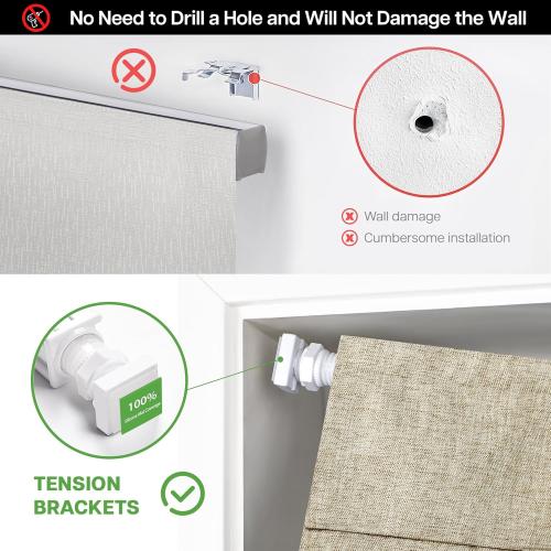 LazBlinds No Tools No Drill Cordless Roman Shades for Windows, Blackout Thermal Insulated UV Blocking Window Blinds, Lightweight Fabric Blinds for Indoor Windows, 24 W x 72 H, Blackout - Beige