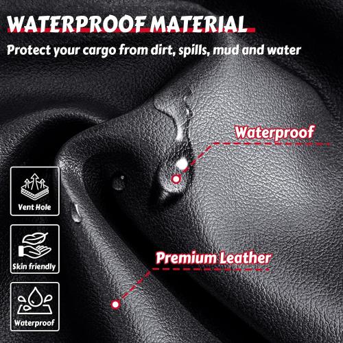 Seat Covers for Ram 1500,Full Set, Leather,Black | Waterproof,Leather,Lumbar Muscle Pain Healing Function,Airbag Compatible