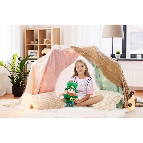 Leprechaun Plush Doll Toy for Kids, St Patricks Day Decorations, 16 Inches