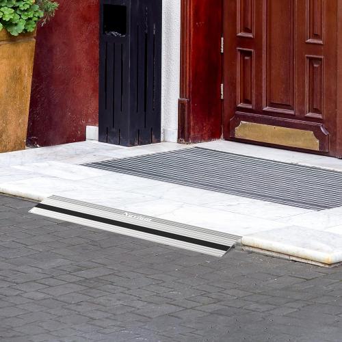 1 Rise Threshold Ramp, Aluminum Door Entry Ramp for Wheelchairs, 800lbs Load Capacity, Adjustable Temporary or Permanent Ramps for Scooters, Walkers, Canes, Crutches…