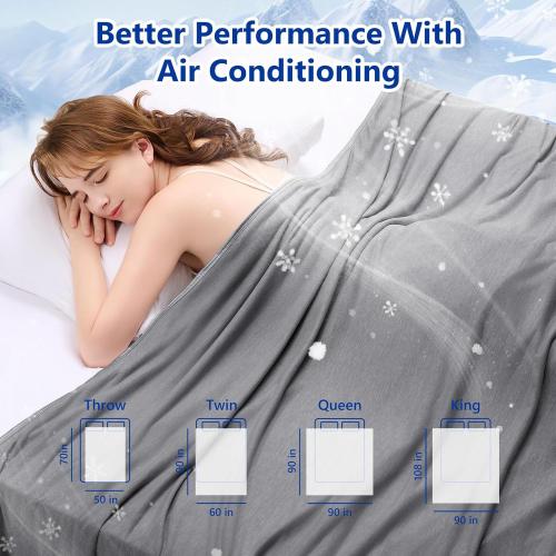 Topcee Cooling Blanket (90x90Queen Size) for Sweats Absorbs Heat to Keep Adults Cool on Warm Nights, Q-Max 0.5 for Hot Sleepers, Ultra-Cool Lightweight Blanket for Bed
