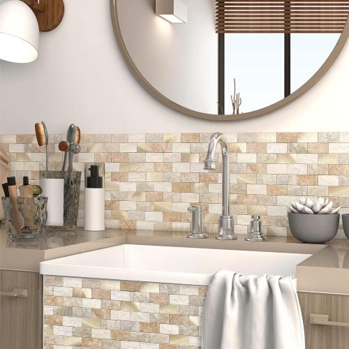 Color Grey VAOVI Peel and Stick Backsplash Tile for Kitchen Subway Self Adhesive Bathroom Wall Stickers