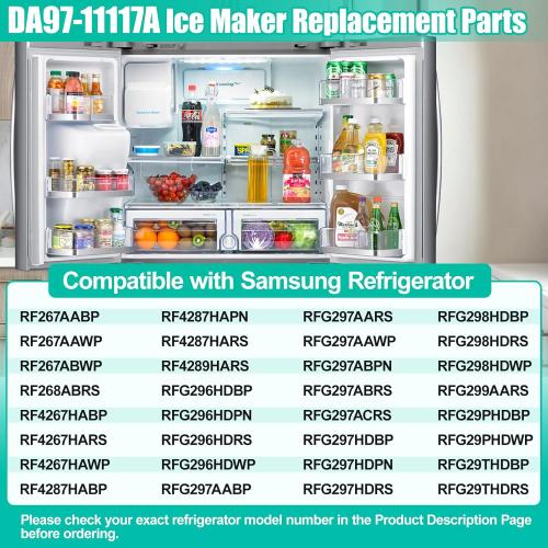 Upgraded DA97-11117A Refrigerator Ice Bin Replacement Compatible with Samsung Refrigerator Ice Maker Tray & Auger Assembly RF4287HARS,RFG296HDB, RFG297AARS,RFG298HDRS Ice Bucket Replacement Parts