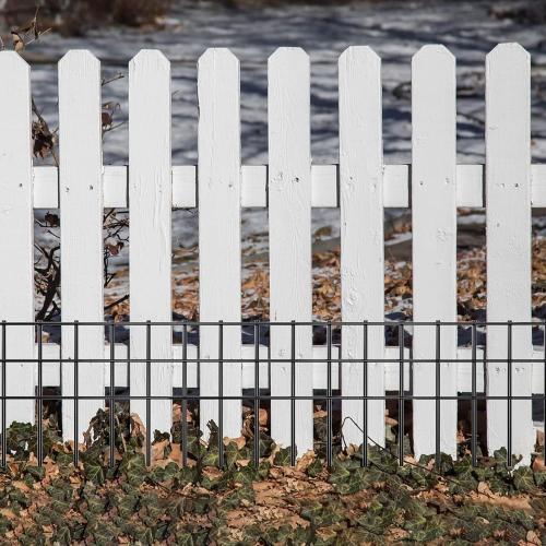 32x10-inch No Dig Animal Barrier Fence, 20 Pack Black Dig Protective Fence with 1.5 inch Spike spacing, Dog/Rabbit/Groundhog Underground Defence, for Outdoor Garden Patio