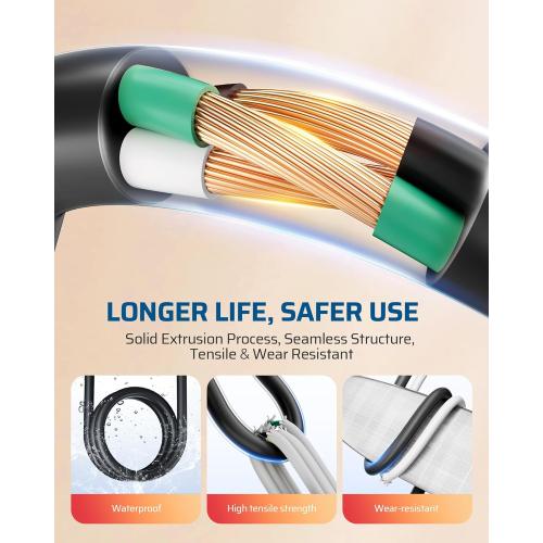 DEWENWILS 360° Rotating Flat Plug Extension Cord, 10FT Extension Cord Rotating Plug, 3 Prong 16/3C Grounded Flat Power Cable for Indoor Narrow Space, 13A/125V/1625W SJT-3, ETL Listed, Black