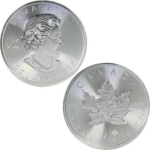 2023 Canadian Maple Leaf Uncirculated 1 oz .9999 Silver Bullion $5