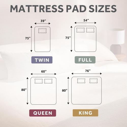 Sunbeam Electric Premium Water Resistant Restful Quilted Heated Mattress Pad, 12 Heat Settings, 12-Hour Selectable Auto Shut-Off, Fast Heating, Cozy Warming Bed, King, 76 x 80