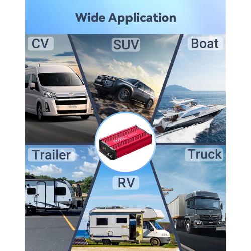 FOVAL 12V to 48V DC to DC Charger, 800W Ultra-Fast Battery Charger for LiFePO4, Lead-Acid, AGM, Gel, and Lithium - Multi-Stage Charging for RVs, CVS, Trailers, Boats and Trucks