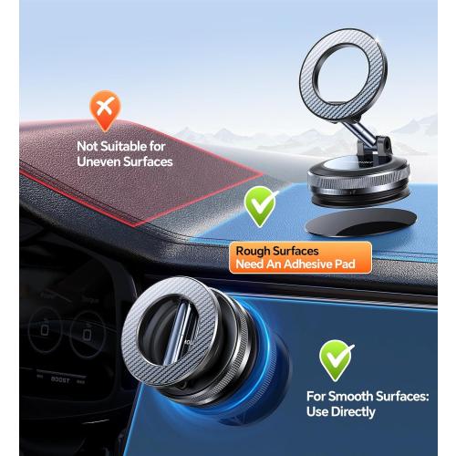 Coolpow【Newest Vacuum Magnetic Phone Holder for Car Phone Holder Mount【Movable Vacuum Suction】Magsafe Car Mount Cell Phone Holders for Your Car Accessories carmount 2.0 for iPhone 17 Pro Max 16 15 14