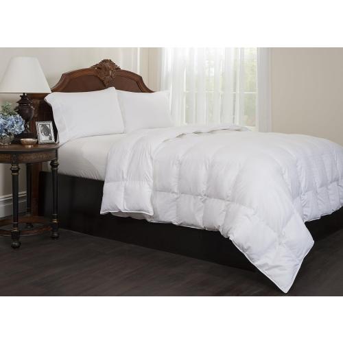 Maxi Down Alternative Bed Comforter 100% Cotton Cover 300 Thread Count, Overfilled Only Quality Fabrics Used Machine Washable - Twin Size 68x86 – White