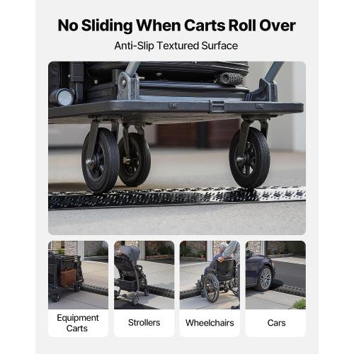 VEVOR 3 Pack Drop Over Cable Cover, 2 Channel Heavy Duty Cable Hose Protector Ramp, 38.3'' Floor Cord Cover, 17,500 lbs/Axle Load Capacity, for Traffic Areas, Indoor, Outdoor, Home, Office, Warehouse