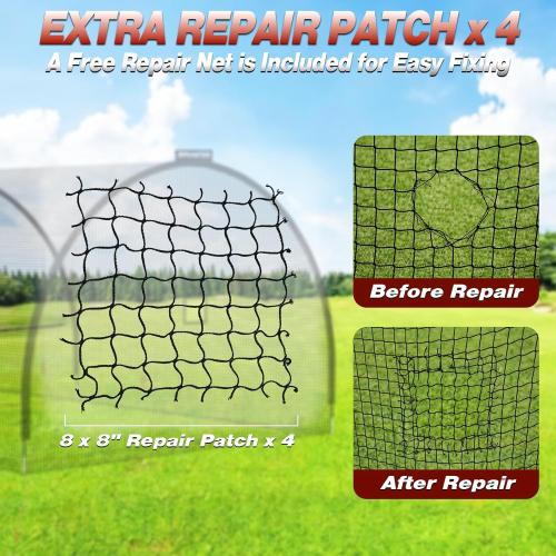 Batting Cages for Backyard,22/30/35/45ft Baseball Batting Cage Net | Anti-Tear Netting Batting Training Cage with Sturdy Steel Frame for Outdoor Use