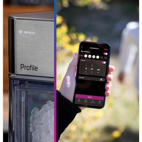 GE Profile Opal 2.0 Ultra Nugget Ice Maker with Side Tank and Scale Inhibiting Filter, Scoop Included, 38 lbs in 24 Hours, Pellet Ice Machine with WiFi & Smart Connected, Stainless Steel