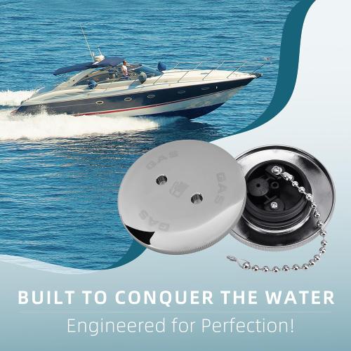 Boat gas cap replacement part, including valve cap key
