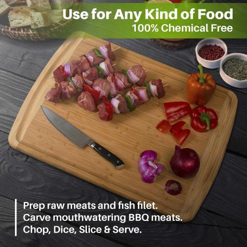 3pc Bamboo Cutting Board Set and XXL Bamboo Cutting Board by Greener Chef