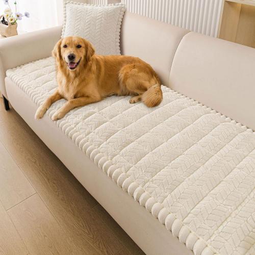 Smiry Couch Cover for Dogs, Non Slip Fuzzy Pet Sofa Covers Washable | Sofa Slipcovers for 2-3 Cushion Couch, Soft Thick Furniture Protector for Cats Dogs, Against Fur, Dirt, Scratch (27.6x59)