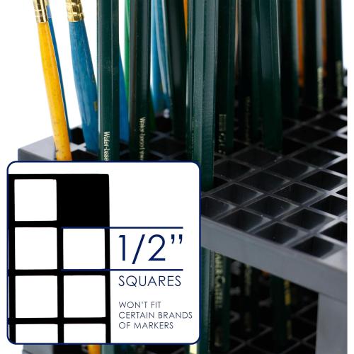 U.S. Art Supply 96 Slot Marker Organizer & Paint Brush Holder – Marker Storage, Pens, Brushes, Colored Pencils