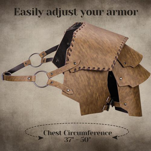 4pcs Medieval Armor Set, Pauldron Shoulder Armor, Sword Frog, Renaissance Belt, Leather Bracers for LARP, Ren Faire