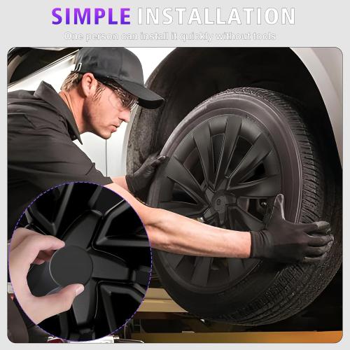 20 Inches Wheel Covers for 2025 2026 Tesla Model Y Juniper, Hub Protection Accessory, Replacement for Tesla Model Y 2025 Rim Protector, ABS Hubcaps 4-Piece