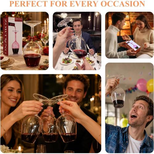 Upside Down Wine Glass Unique & Funny Wine Glasses Gifts for Women & Men