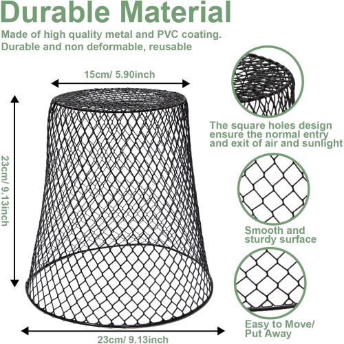 10 Pcs Chicken Wire Cloche Plant Covers Garden Netting Metal Heavy Duty Plant Protectors from Animals for Keeping Bunnies Chicken Squirrels Birds Other Out 9.13×9.13 in
