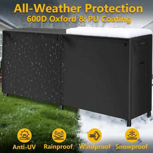 Amagabeli 8ft Firewood Log Rack with Cover Outdoor Heavy Duty Firewood Rack With Weather Resistant 600D Oxford Fabric Cover Indoor Outdoor Wood Racks for Fire Wood Holder