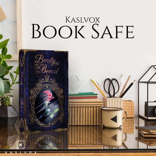 Fake Book Box - Small Safe Box with Combination Lock - Hidden Safe in Plain Sight - Diversion Safes - Secret Safes (Beauty Beast) (Large)