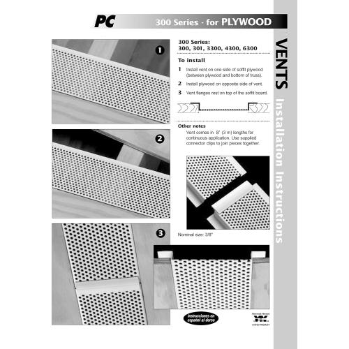Continuous Soffit - 4300, 4 Vented Area, 8' Length, 10 Pieces per Box, PVC