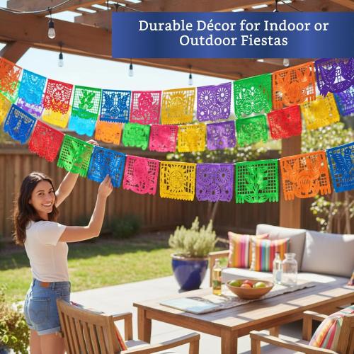 Papel Picado Banner 5-pk - Mexican Party Banners - Fiesta Party Decorations