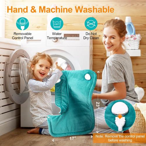 Heating Pad for Neck and Shoulders and Back, Christmas Birthday Gifts for Women Mom Wife Men Dad, Mothers Day Gifts, Weighted Neck and Shoulder Heating Pads, 6 Heat Settings 4 Auto-Off,17x23 Blue