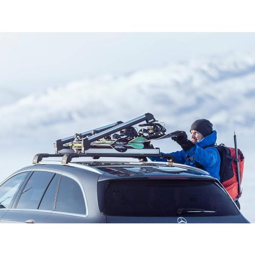 Thule SnowPack Ski/Snowboard Rack, Medium (4 Pr/2 Boards), Black