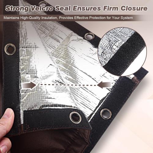 Backflow Preventer Insulation Cover - Winter Freeze Protection for Outdoor Pipes, Irrigation & Sprinkler Valves, 16''W x 20''H (Brown)