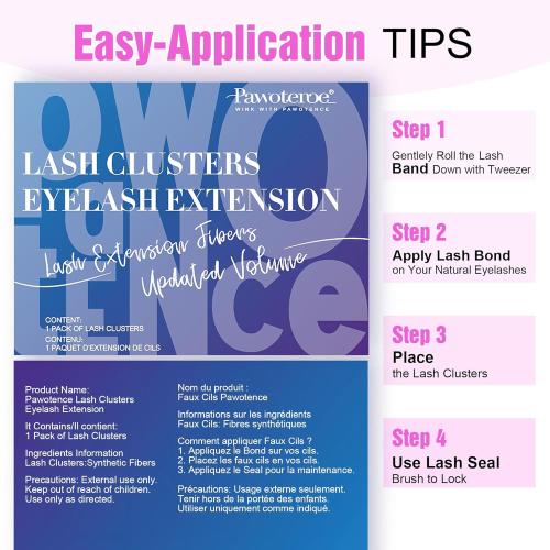 Pawotence Lash Clusters 280pcs Individual Lashes 30D 40D Cluster Eyelash Extensions 9-16mm Eyelash Clusters Lash Extensions for Self Application (30D&40D, 0.07D, 9-16mm)