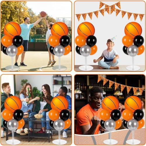 Naozinebi 2 Sets Basketball Birthday Party Balloons Stand Kit Party Decor