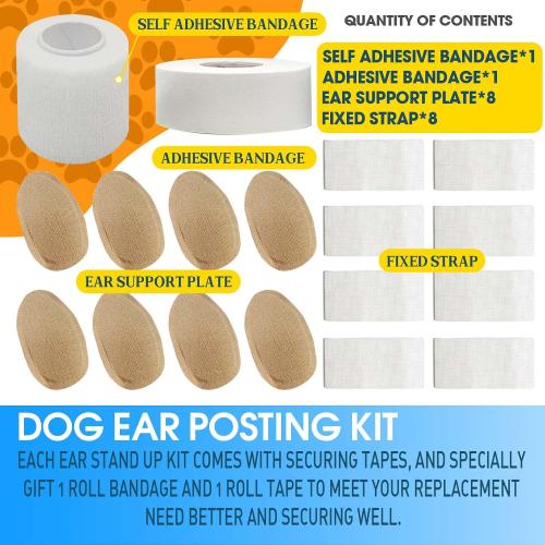 4 Set Doberman Ear Posting Kit for Doberman Pincher Samoyed with Extra 2 Rolls Dog Ear Tapes