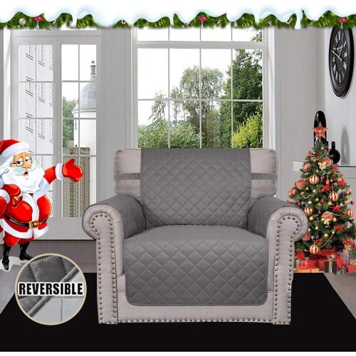 Easy-Going Chair Sofa Slipcover Reversible Sofa Cover Water Resistant Couch Cover Furniture Protector Cover with Elastic Straps for Pets Kids Children Dog Cat (Chair, Gray/Light Gray)‼️still in manufacturing package ‼️