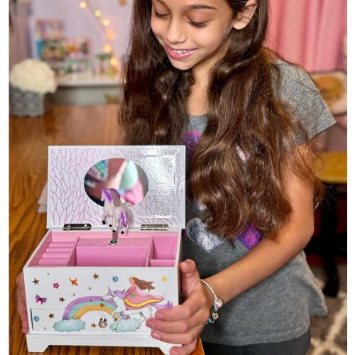ABI   OLIE Kids Musical Jewelry Box for Girls 8-12 - Music Box for Girls - Princess Castle Unicorn Theme