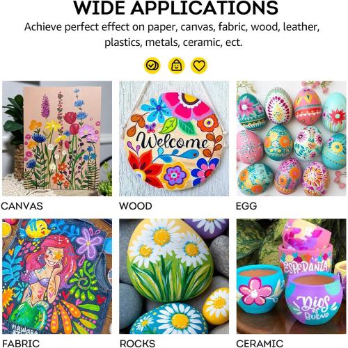 ABEIER Acrylic Paint, 20 Colors (250 ml/8.45oz) Acrylic Paint Bottle Set, Non-Toxic, Rich Pigments Bulk Painting Supplies for Canvas Crafts Wood Ceramic, Ideal for Artists, Beginners and Students