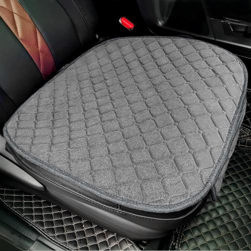 surpassme 2 Comfortable Car Seat Covers Universal Front Seat Coves for Car Accessories with Storage Pockets, Padded Car Interior Covers for Automotive, SUV, Truck, and Van (Grey)