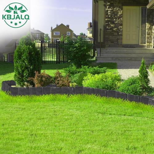 Garden Edging Border with Anchoring Spikes,Plastic Landscape Edging Border Imitation Stone Fence for DIY Outdoor Yard Landscaping (40pcs/32 FT, Black)