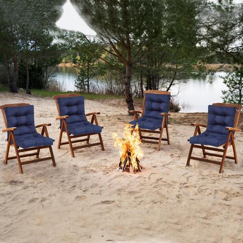 Outdoor Wicker Chair Cushions Set of 2 Solid Fluffy Patio Chair Cushion High Back Waterproof Patio Rocking Chair Replacement Pads for Outdoor Furniture Dark Grey 41.7*20.8*3.9