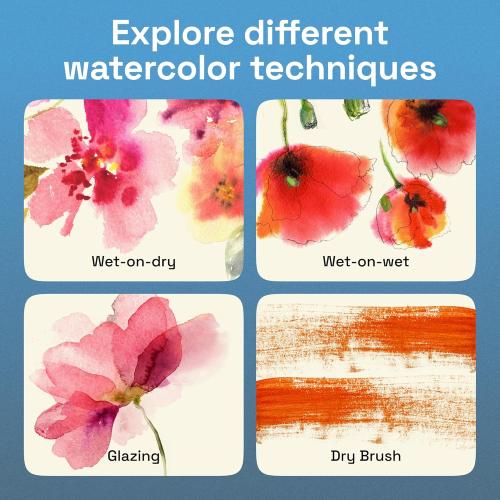 ARTISTRO 50 Color Watercolor Paint Set - Portable Paint Art Kit with Palette and Brush Pens - Travel Water Color Set for Adults, Professionals, Kids - Art and Painting Supplies - Gift Idea