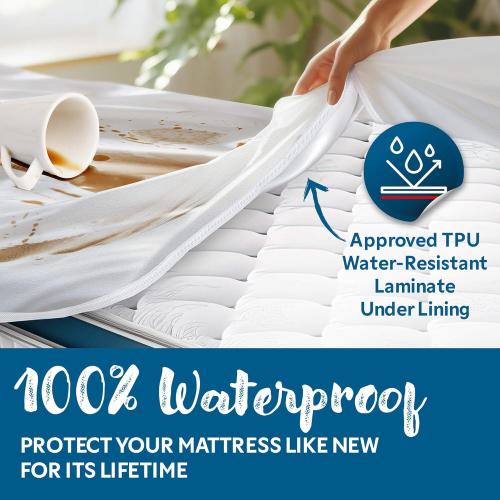 Guardmax Jersey Knitted Queen Zippered Mattress Encasement - Waterproof & Bed Bug Proof Mattress Protector - Comfortable, Soft, and Noiseless Zippered Bedding - Dust Mite Proof (60 x 80 x 12)