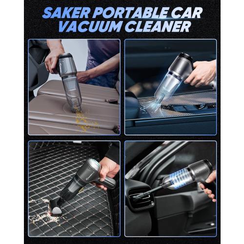 Saker Car Vacuum Portable Cordless Handheld Car Vacuum 15000PA High Power with Brushless Motor and Blower for Cars,Office,Home Cleaning HL107B