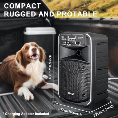 GTSK8-2 Portable Bluetooth PA Speaker with Microphone - 8’’ Subwoofer, W/Built-in Rechargeable Battery, All-in-One PA System for Karaoke, Parties & Events, Rechargeable Speaker System