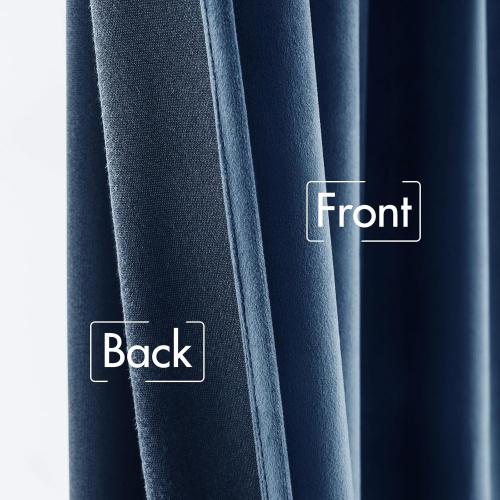 MIULEE Navy Blue Velvet Curtains 84 inches - Luxury Blackout Curtains for Bedroom Living Room Thermal Insulated Super Soft Window Drapes Rod Pocket & Back Tab, W52 x L84 inches, 2 Panels