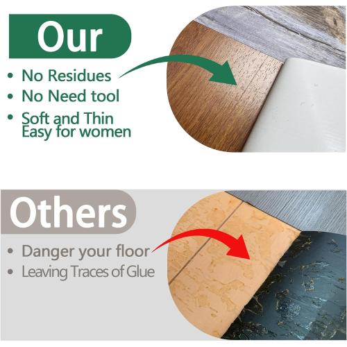 Wood Peel and Stick Floor Tiles,36Pack,54 Sq.Ft，Waterproof Laminate Vinyl Flooring Sheet Rolls,Adhesive&Removabel Plank on Flooring for Renters,Living Romm, Bedrooms, Bathroom (36 x 6，Dustgray)