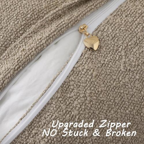 FUTEI Pack of 2 Oatmeal Decorative Throw Pillow Covers 24x24 Inch Soft Cozy Solid Boucle Textured European Cushion Case,Modern Home Decor for Couch Bed Living Room