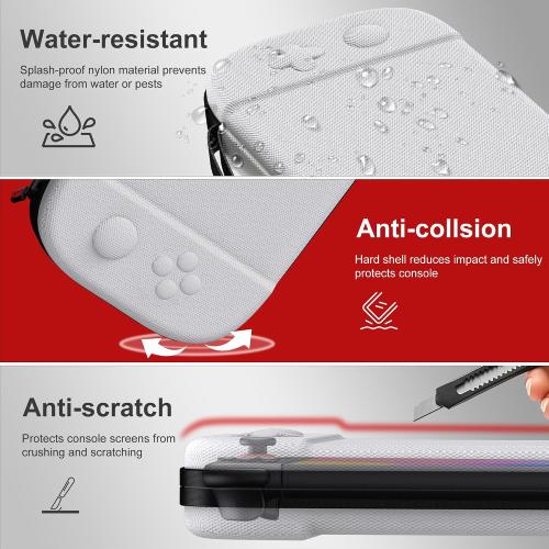 STARTRC GAMES Slim Carrying Case for Nintendo Switch 2 2025, Hard Shell Travel Case with 12 Game Card Slots, Portable Carry Bag for Switch 2 Console White