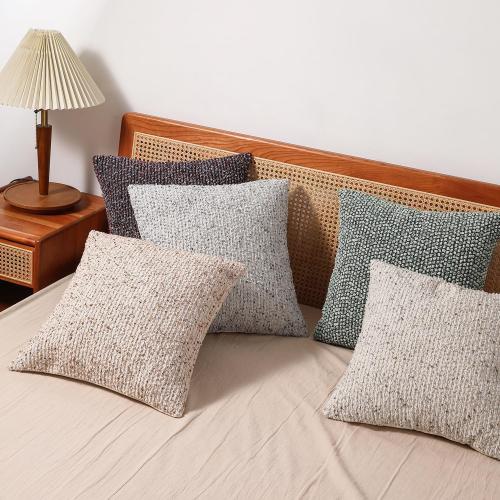 Striped Throw Pillow Covers 18x18 Set of 2 Beige Textured Boucle Chic Morden Boho Accent Farmhouse Square Decorative Couch Pillow Covers for Home Decor Bed Sofa Living Room